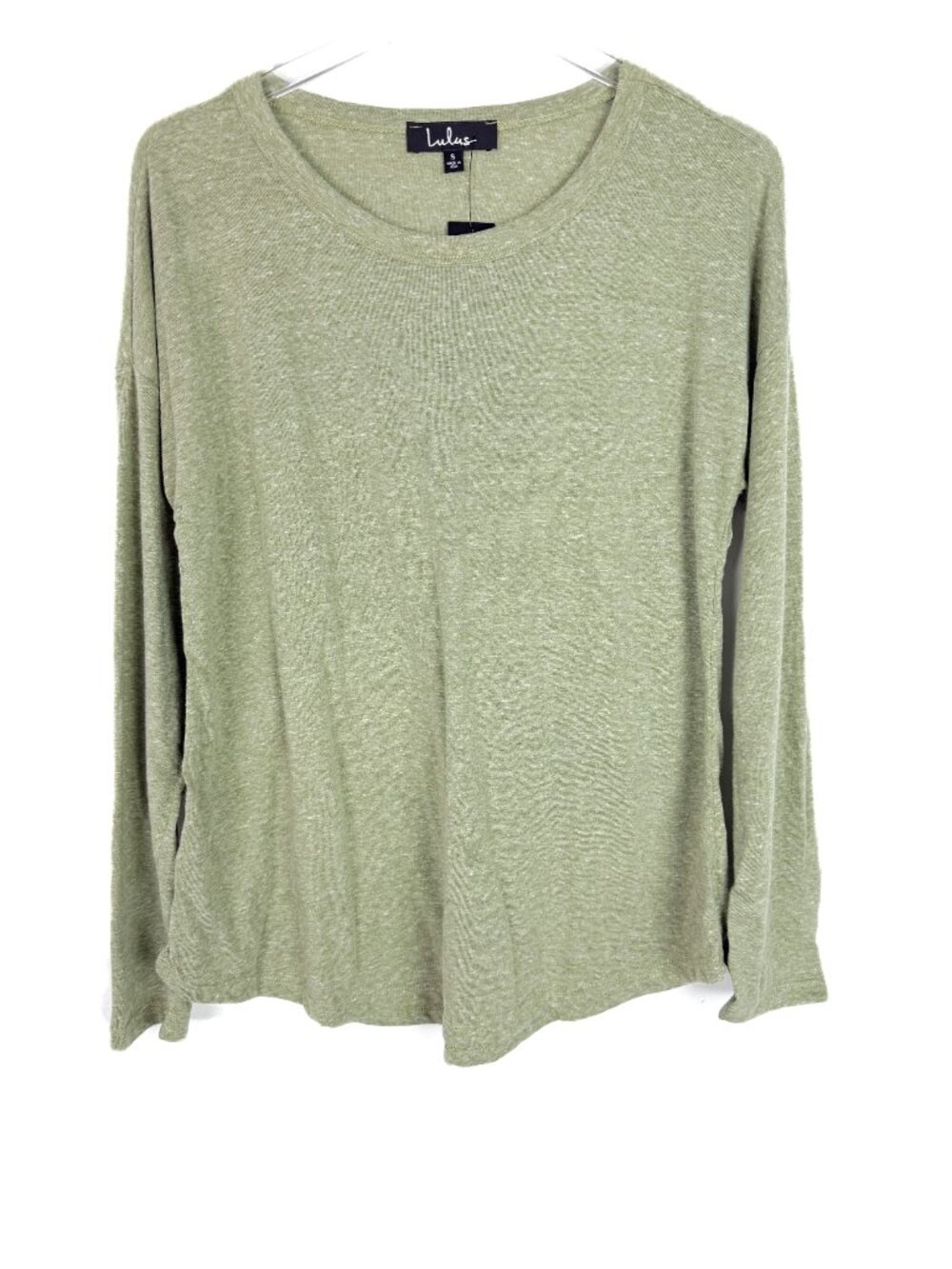 NWT Lulus Heathered Olive Green Long Sleeve T-Shirt Tee Basic Size Small S NEW
